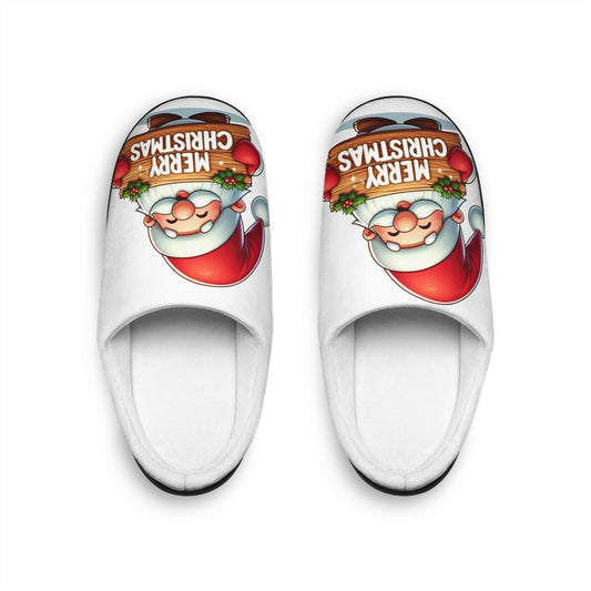 Festive Santa Women's Indoor Slippers – Merry Christmas Cozy Footwear