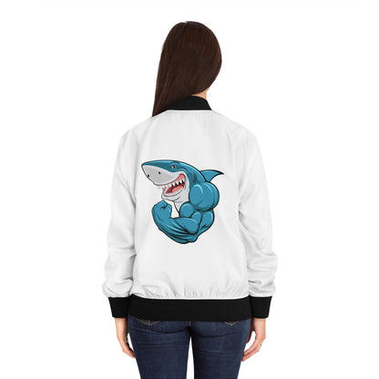 Fierce Shark Women's Bomber Jacket - Cool Graphic Outerwear for Trendy Style